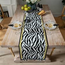 zebra stripes table runner tablecloth