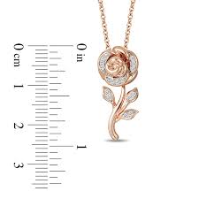 diamond rose pendant in 10k rose gold