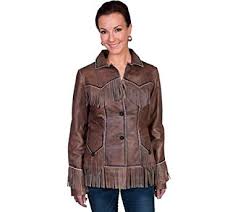 Scully Womens Lamb Leather Fringe Jacket L11 195