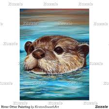 As a verb river is. River Otter Painting Postcard Zazzle Com In 2021 Otter Art Animal Paintings Otter Drawing