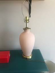 Beautiful Vintage Table Lamp Pink Glass