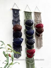 Macrame Baseball Hat Hanger Wall