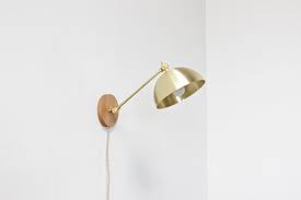 Plug In Wall Sconce Brass Sconce Wall Lamp Mid Century Etsy