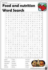 food and nutrition word search