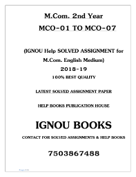 buy ignou latest solved assignment of master of commerce mcom nd ignou latest solved assignment of master of commerce mcom 2nd year english medium mco 1 to mco 7 spiral bound 2017