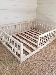 Diy toddler floor bed 30 july 2019. Montessori Floor Bed With Rails Toddler Floor Bed Diy Toddler Bed Kid Beds