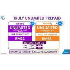 The plans comes with unlimited calls as well. Celcom Prepaid Unlimited Call Unlimited Data Shopee Malaysia