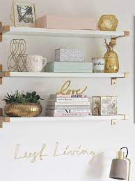 Shelf Decor Bedroom White Gold Office