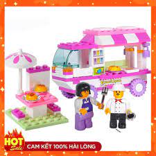Lego giá rẻ ] Xếp hình lego con gái ⚡ Ảnh thật ⚡ Bộ Đồ Chơi Lắp Ráp Lego xe  làm bánh snack gồm 102pcs Sluban 0155