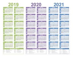 Kalender januar 2021 als kostenlose vorlagen für pdf zum download und ausdrucken. Free Printable 2019 2020 And 2021 Calendar With Holidays