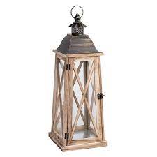 Large Wooden Lantern Oak Homebase
