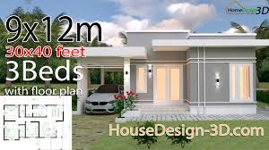 House Design 3d 9x12 Meter 30x40 Feet 3