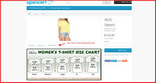 Opencart Size Chart By Category Manufacturer