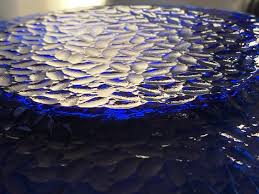 Buy Vintage Blue Glass Plates Set 6
