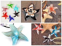 Large Starfish Glass Pendant Jewelry