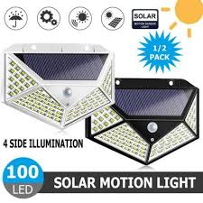 100led solar lamps power pir motion