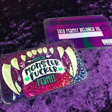 Monster Lover/ Fker Permit Laminated Holographic - Etsy