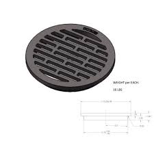 nds 12 round in line grate ductile