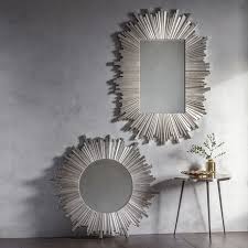 Starburst Wall Mirror Silver Mirrors