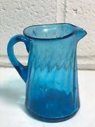 Antique Hand Blown Teal Blue Small