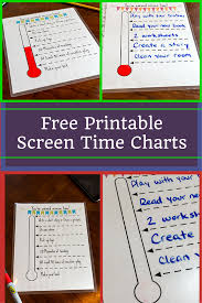 Free Printable Screen Time Charts Have Children Complete