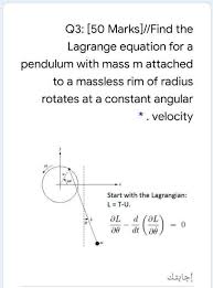 Lagrange Equation For A Pendulum