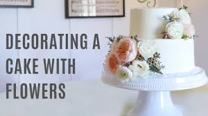 fresh flowers to a cake