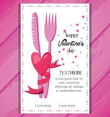 Valentines Day Card With Dinner Invitation Vector Premium Download