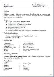 Sample Of Simple Career Objective Resume Form Format For Job