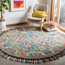 safavieh aspen turquoise purple 7 x 7 round area rug
