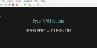 hyper v vm black screen with blinking