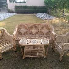 bamboo cane sofa set with table for