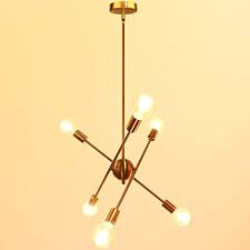 The suspended pendant light fixture reduces the space. Sputnik Chandeliers Champagne Gold Chandelier Lighting Mid Century Style Light Fixture For Makeover Of Home Kitchen Bath Hallyway Livingroom Bedroom Modern Chandelier For Flat Sloped Vaulted Ceiling Tools Home Improvement Lamps Light Fixtures