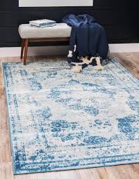 blue white rug 6 foot x 9 foot als
