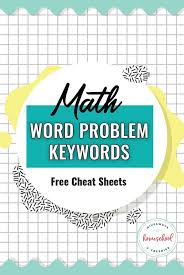 Math Key Words For Word Problems Free