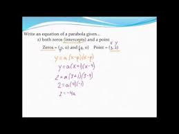 A Parabola Given The X Intercepts