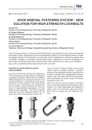 Pdf Huck Bobtail Fastening System New Solution For High