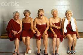 Happy Older Women in Sauna | Happy older women, Happy women, Women