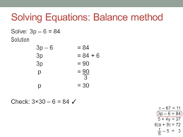 Solving Equations Using The Balance