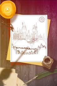Will you hang your drawing on the fridge? Harry Potter Hogwarts Coloring Page Free Printables