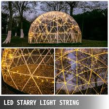 vevor garden dome bubble tent 9 5 ft x 9 5 ft x 5 8 ft pvc screen garden igloo geodesic dome with led light strings clear