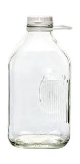 2 Qt Heavy Glass Milk Bottle With