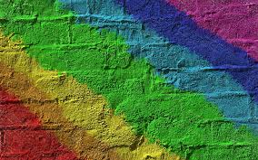 wall paint rainbow brick masonry