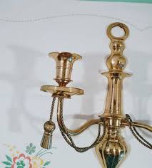 Vintage Brass Wall Sconce 2 Candle