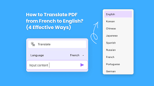 to translate pdf from french to english