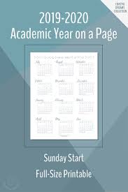 Dated 2019 2020 Academic Year On A Page Calendars