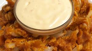 blooming onion or petals and dipping sauce
