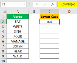 lower case in excel