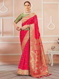 red colour indian wedding saree in