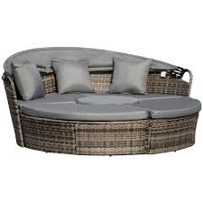 Plastic Rattan Wicker Round Sofa Bed
